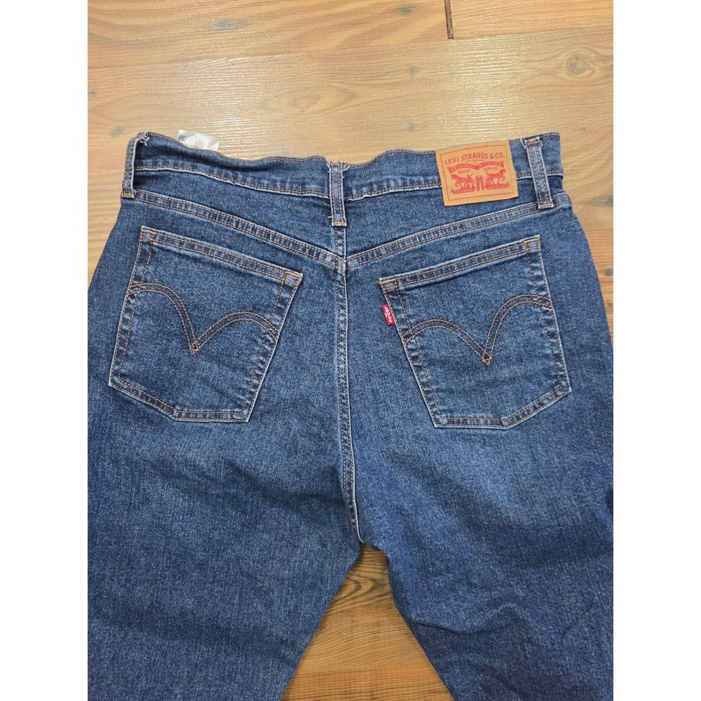 Levis Wedgie Straight Jeans Womens 32x28 Medium Wash Blue Button Edgy Norm Indie - Picture 7 of 7